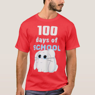 Camiseta Mulheres 100 dias de Professora Ensino Cute Bunny