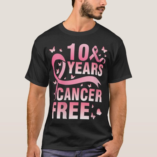 Camiseta Mulheres 10 anos de guerreiros livres de Cancer lu (Frente)