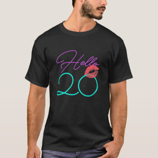Camiseta Mulheres 20 de Aniversário Alô 20 Beijo Funny Purp