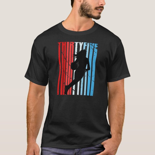 Camiseta Mulheres 35° de basquete Mulheres de aniversário R (Frente)