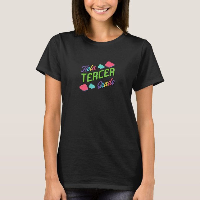 Camiseta Mulheres 3 Hola Professora de Espanhol Maestra Esp (Frente)