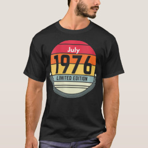 Camiseta Mulheres 45º Aniversário Julho de 1976 Vintage Ret