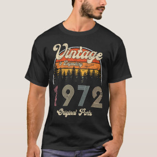 Camiseta Mulheres 52º Aniversário De 1972 Letra Sunset Impr