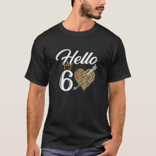 Camiseta Mulheres 60.º Aniversário Olá 60 Tee Com Leopardo