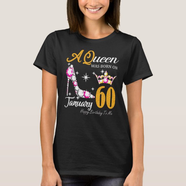 Camiseta Mulheres 60.º Aniversário, Rainha 60 anos (Frente)