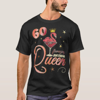 Camiseta Mulheres 60 anos de flamingo presentes por 60 anos