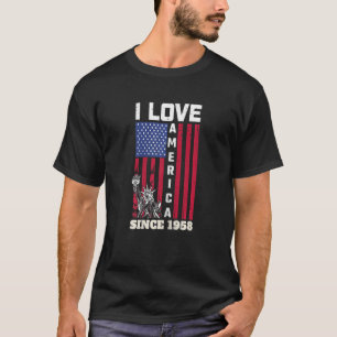 Camiseta Mulheres 64.º Amo A América Desde 1958 U