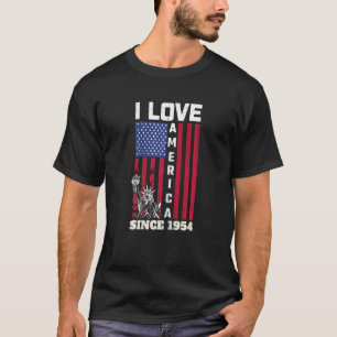 Camiseta Mulheres 68.º Amo A América Desde 1954 U