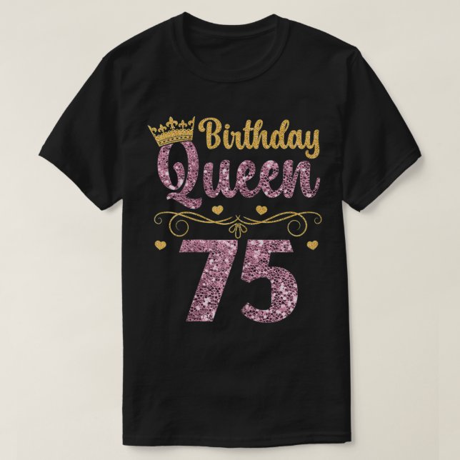 Camiseta Mulheres 75.ª Rainha Aniversário 75 anos setenta e (Frente do Design)
