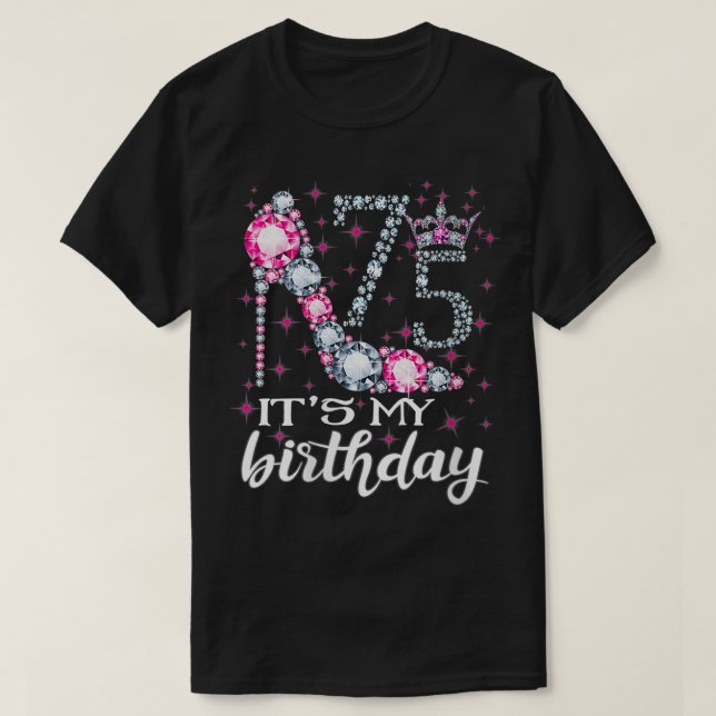 Camiseta Mulheres 75 É meu aniversário 1945 75º aniversário (Frente do Design)