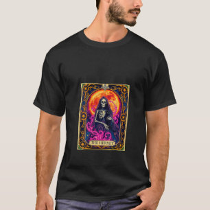 Camiseta Mulheres A Placa De Tarô De Esqueleto Hermit Com C