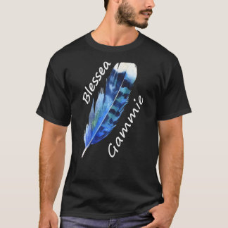 Camiseta Mulheres Abençoadas Gammie Graphic S Letter Feathe