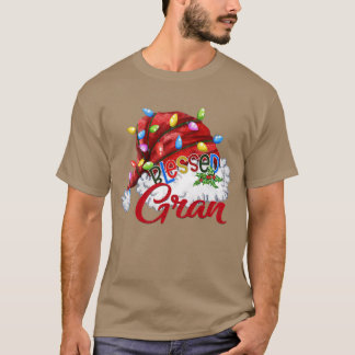 Camiseta Mulheres Abençoadas Gran Santa Hat Xmas Light