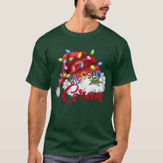 Camiseta Mulheres Abençoadas Gran Santa Hat Xmas Light 7