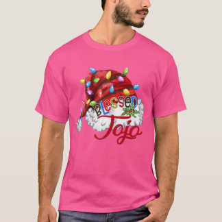 Camiseta Mulheres Abençoadas Jojo Santa Hat Xmas Light77