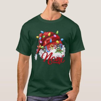 Camiseta Mulheres Abençoadas Noni Santa Hat Xmas Light