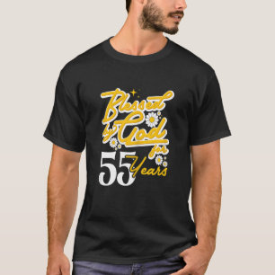 Camiseta Mulheres abençoadas por Deus por 55 anos Mulheres 
