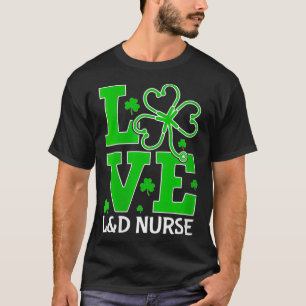 Camiseta Mulheres Adoram Enfermeira L&D Shamrock Stethoscop