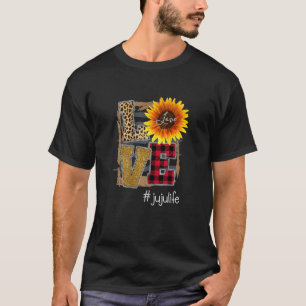Camiseta Mulheres Adoram Jujulife Sunflower Lepard