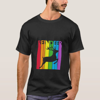 Camiseta Mulheres adoráveis rena de arco-íris amante de a