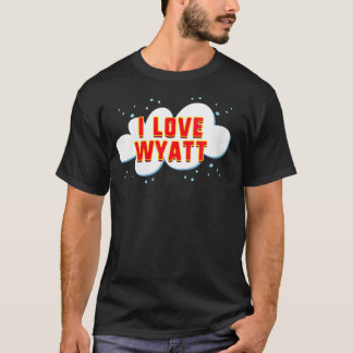 Camiseta Mulheres Adoro o nome de aniversário do Wyatt VNec