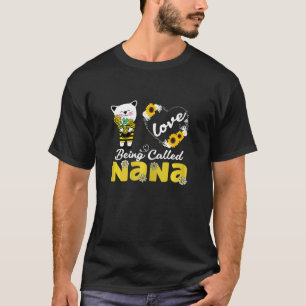 Camiseta Mulheres Adoro ser chamada de Nana gato fofo e gir