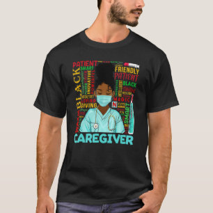Camiseta Mulheres Africanas Americanas de Preto Cuidador