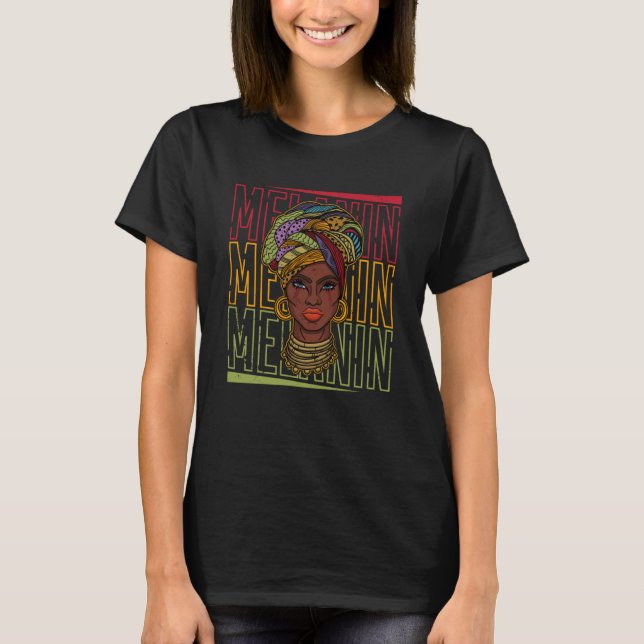 Camiseta Mulheres africanas, brincos étnicos, colar (Frente)