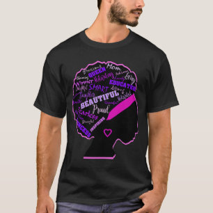 Camiseta Mulheres Afro-Americanas Afastadas do Cabelo do Pa