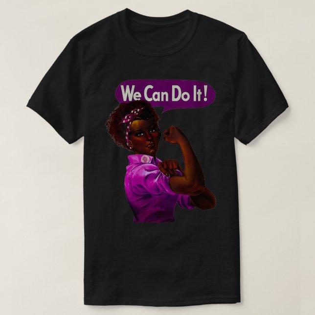 Camiseta Mulheres afro-americanas Rosie the Riveter Black H (Frente do Design)