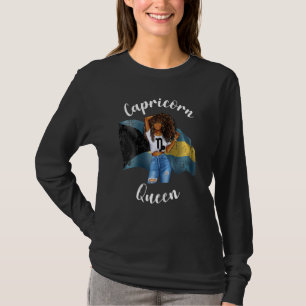 Camiseta Mulheres Afro Bahaman Capricórnio Rainha Negra Mul
