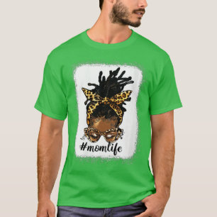 Camiseta Mulheres Afro Mãos Bloqueiam Mamãe Vida Leopardo M