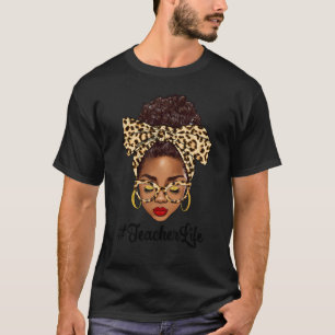 Camiseta Mulheres Afro Mensagem de Arma Negra Professora em