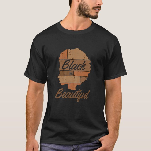 Camiseta Mulheres Afro Negra É Linda História Africano (Frente)