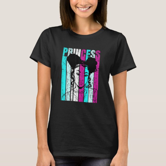 Camiseta Mulheres Afro Princesa Impoderação Negra Orgulho N (Frente)