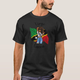 Camiseta Mulheres Afro Ruas Kitts & Nevis Virgo Queen Afric