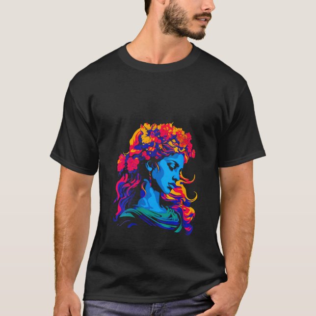Camiseta Mulheres Afrodite Pescoço Grego V (Frente)