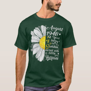 Camiseta Mulheres Agosto Meninas 1948 Aniversário Presente