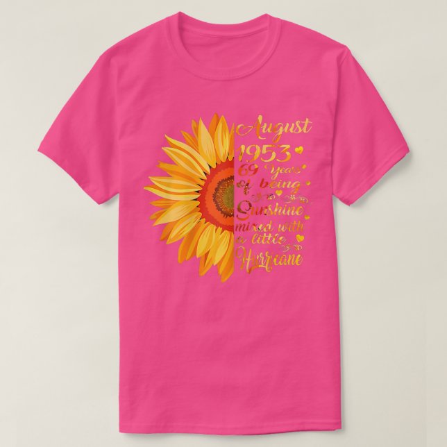 Camiseta Mulheres Agosto Meninas 1953 Aniversário Presente  (Frente do Design)