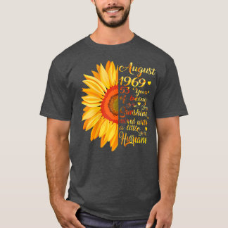 Camiseta Mulheres Agosto Meninas 1969 Aniversário Presente 