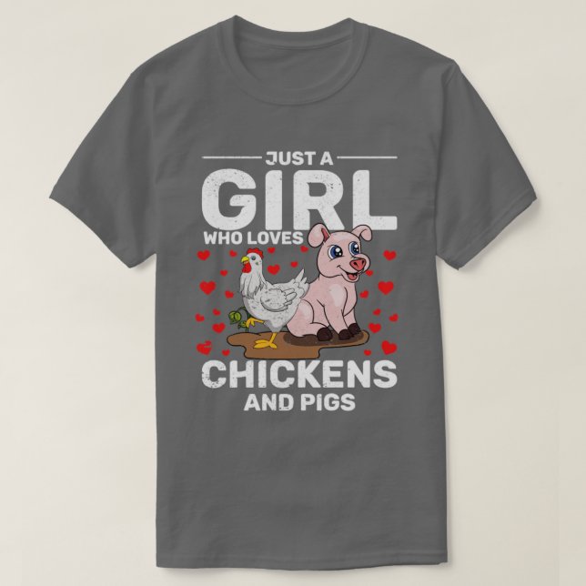 Camiseta Mulheres agricultoras Meninas produtoras de frango (Frente do Design)