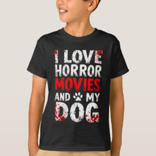 Camiseta Mulheres Amam Filmes de Terror Cachorro Halloween