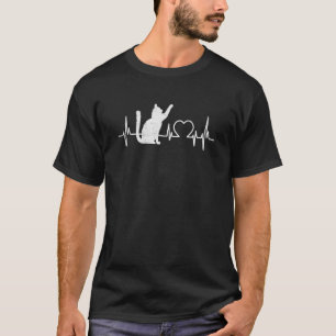 Camiseta Mulheres Amam Gato Coração Mulheres Meninas Gato