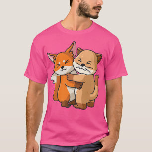 Camiseta Mulheres Amantes de os animais De Kawaii, Cute Hug