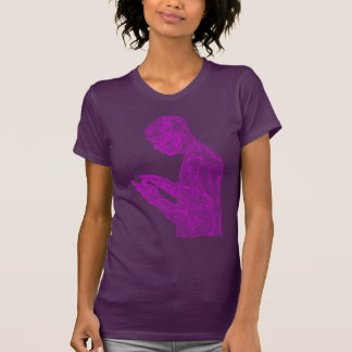 Camiseta Mulheres americanas da oração (beringela com rosa)