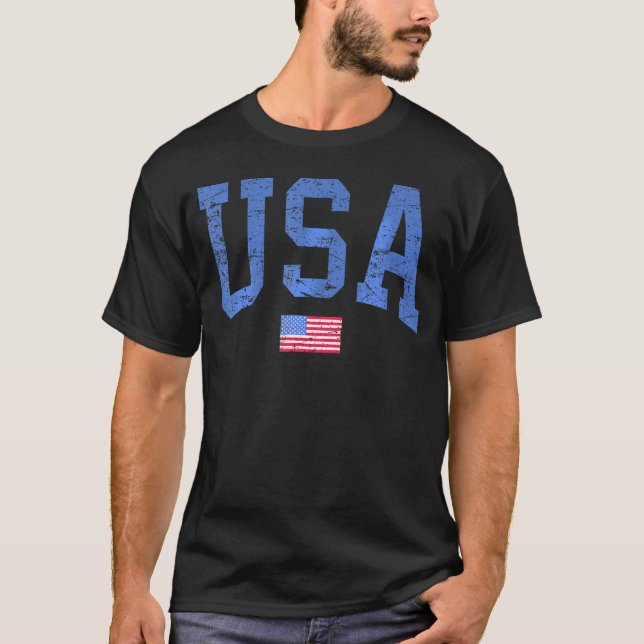 Camiseta Mulheres Americanas Homens Patrióticos Bandeira Am (Frente)