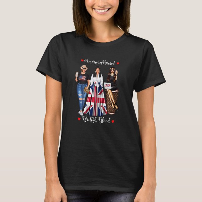 Camiseta Mulheres Americanas Levantam British Blood Usa Fla (Frente)