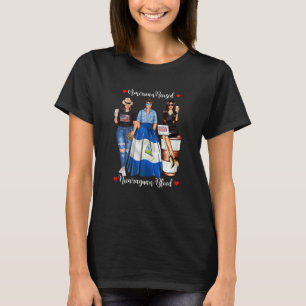 Camiseta Mulheres Americanas Levantam Nicarágua Bandeira Da