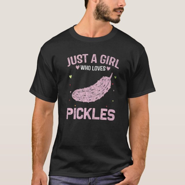 Camiseta Mulheres Animais Apenas Uma Menina Que Ama Picles (Frente)