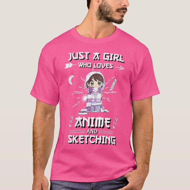 Camiseta Mulheres Animam Desenhando Apenas Uma Menina Que A (Frente)